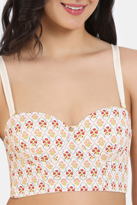 Zivame X Monisha Jaising Padded Wired Medium Coverage Strapless Bra - Ecru Bouquet Print — image 5